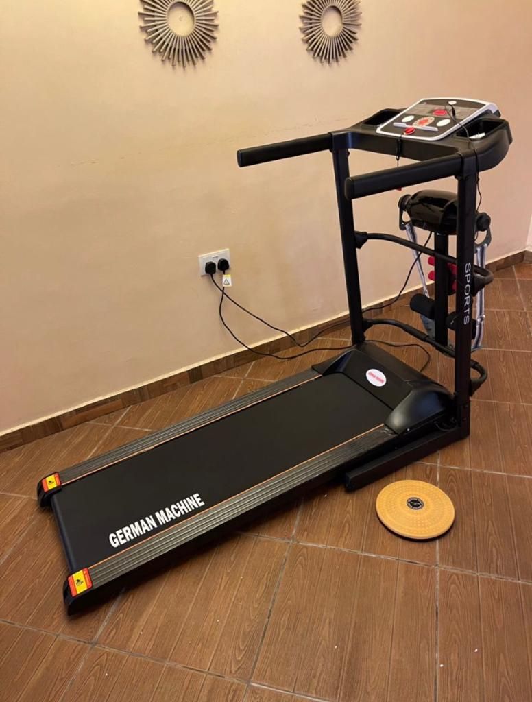 GERMAN MACHINE RUNNING AND JOGGING 2.5HP FITNESS EQUIPMENT WITH MASSAGER, MP3,DUMBBELL(LAGOS ORDER ONLY)
