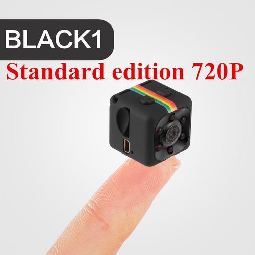New SQ11 PRO Mini Camera 1080P Sensor Portable Home Security Camcorder Outdoor Small Cam Night Vision Motion Detection Hidden (720P Black1)