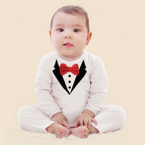 Baby Crawling Suit Baby One-piece Set Birthday Gift With Bow