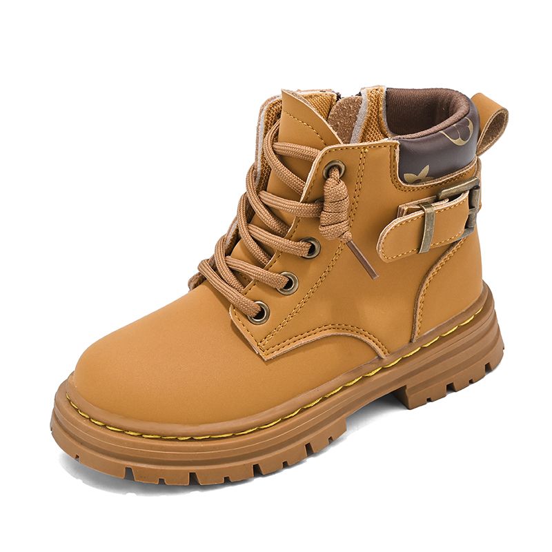 British Style Casual Trend Martin Shoes For Boys And Girls-Yellow