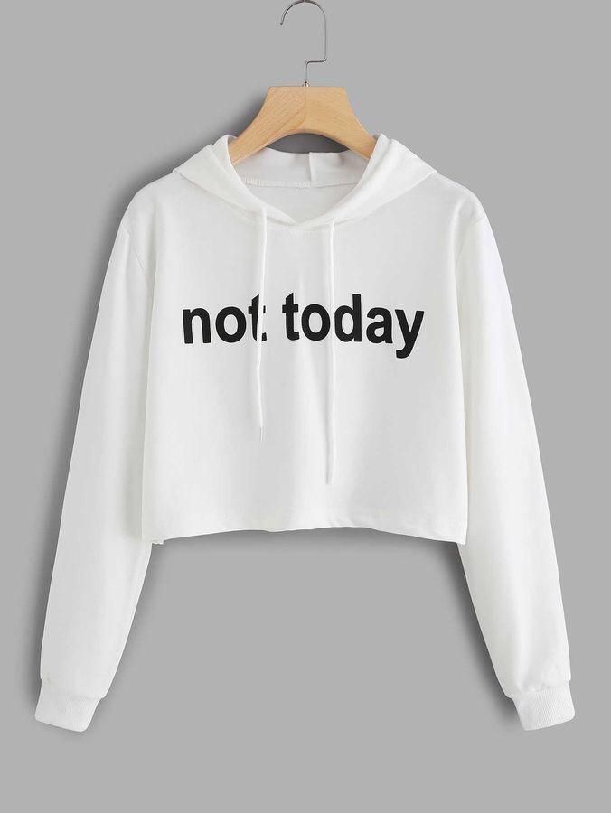 The Not Today Classic Crop Top Hoodie