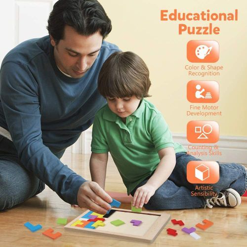 Baby Early Educational Development Toy Wooden Tetris Jigsaw