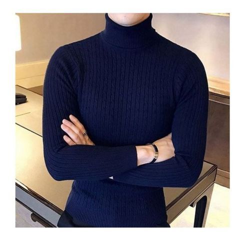 Men/Women Turtle Neck Top/ Cooperate Navy Blue