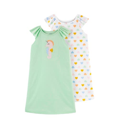 Girls Seahorse Pyjama Nightgown 2in1(size Run Small)