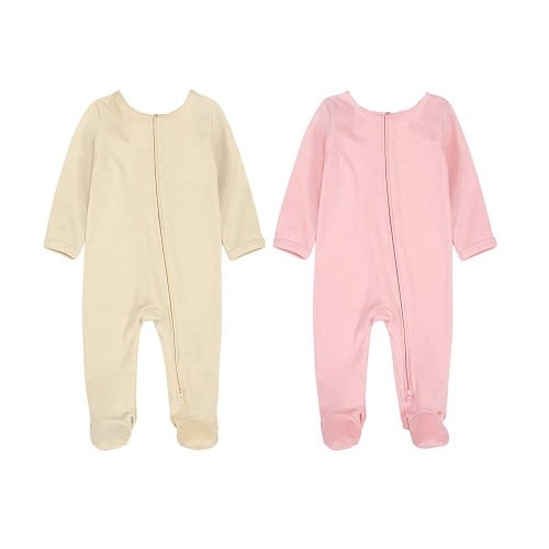 Baby Plain Organic Cotton Footed Sleeper Pyjamas - PIY