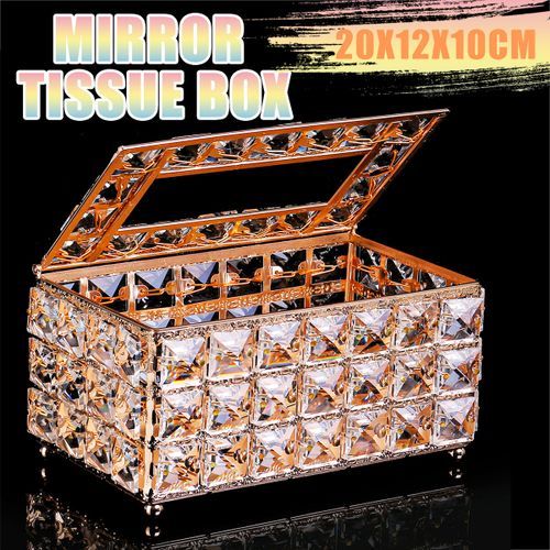 Luxurious European Style Tissue Box Cover Geometric Shape Iron Household Decor