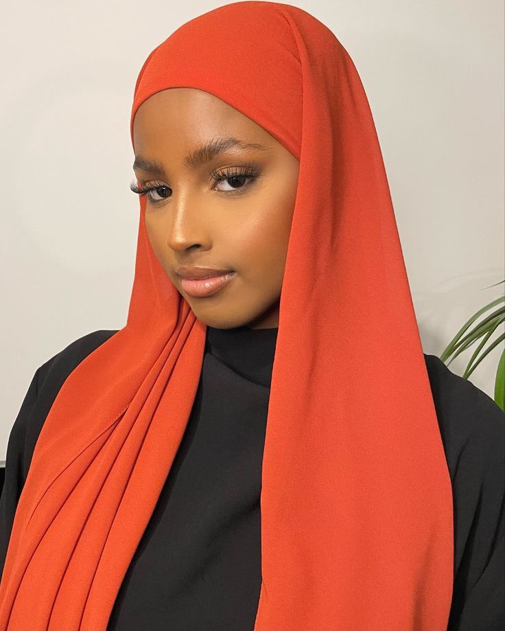 Orange Plain Chiffon Scarf