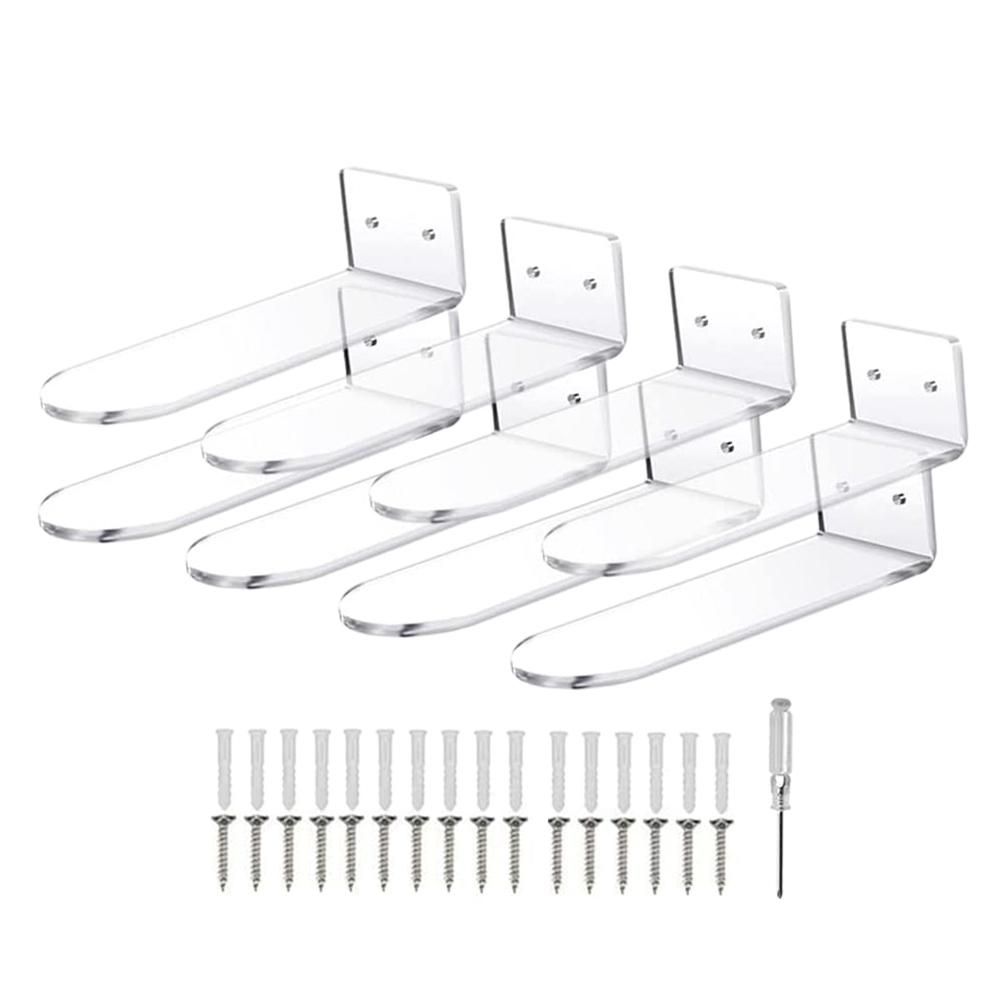 Floating Shoe Display Shelves for Wall Mount Set of 8,Clear