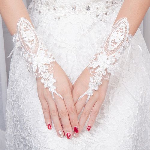 Bridal Gloves Wedding Gowns Short Gloves White Gloves Pearl