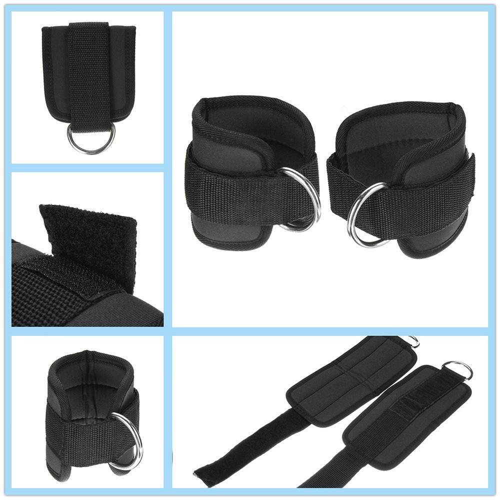 Best Ankle Strap Leg Gym Cable Attachment Pulley Machine Weight Lifting D Ring Black