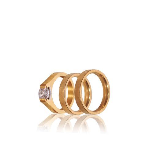 Circlie Non Fade Titanium Steel Wedding Ring Set