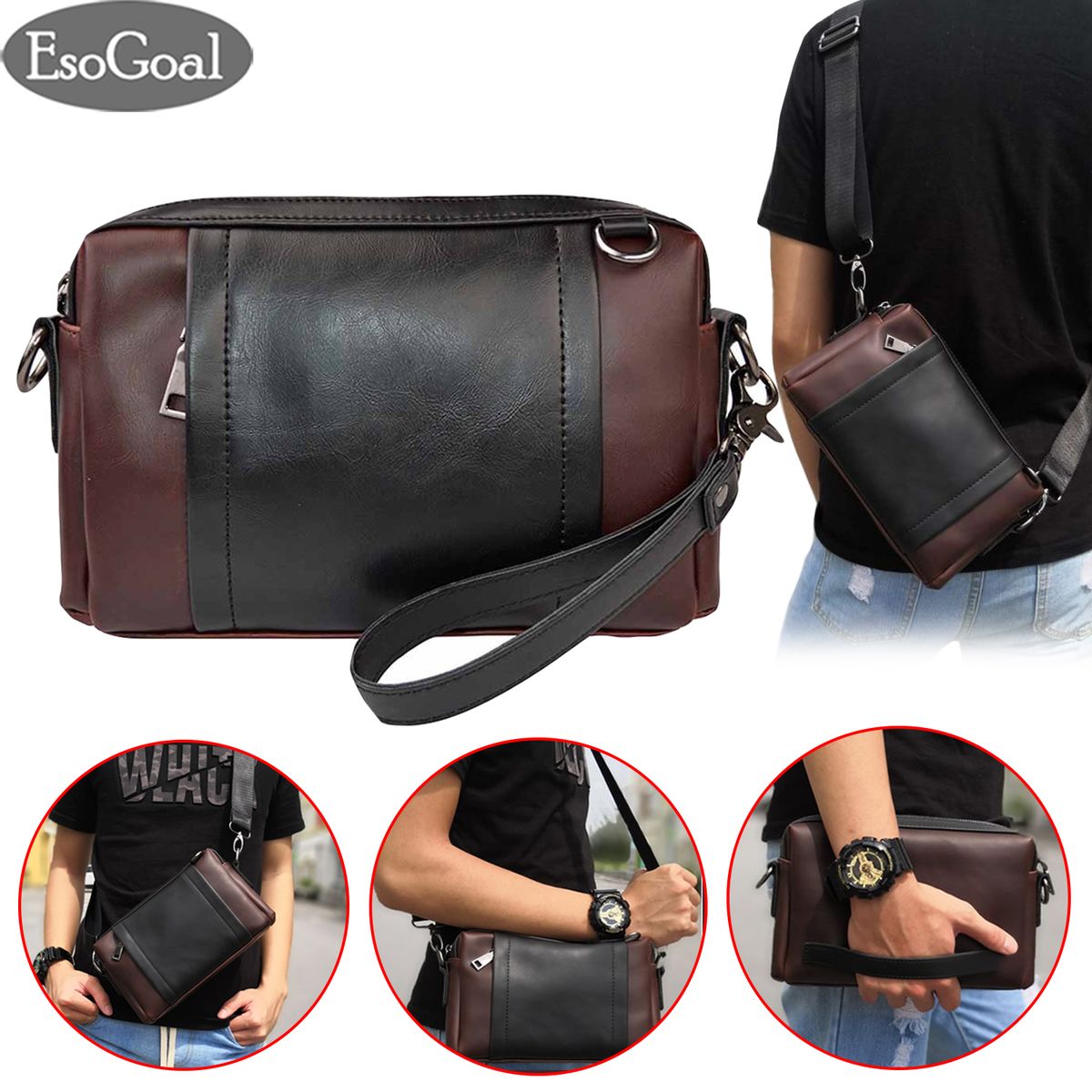 EsoGoal Men Clutch Casual Handbag Fashion Crossbody Bag