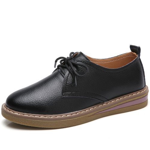Women Casual Shoes Leather Shoes Ladies Flat Shoes