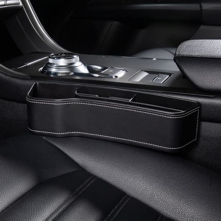 Car Seat Crevice Storage Box Black Leather Principal Driver