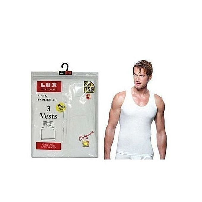 LUX  3 In1 Singlets Men Underwear -White
