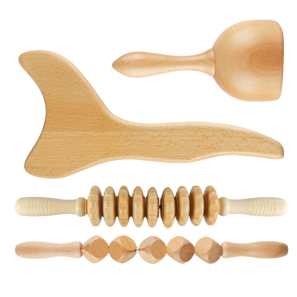 Wooden Massage Roller Lymphatic Drainage Massager Gua Sha Cup Wood Therapy Massage Tools For B GRA