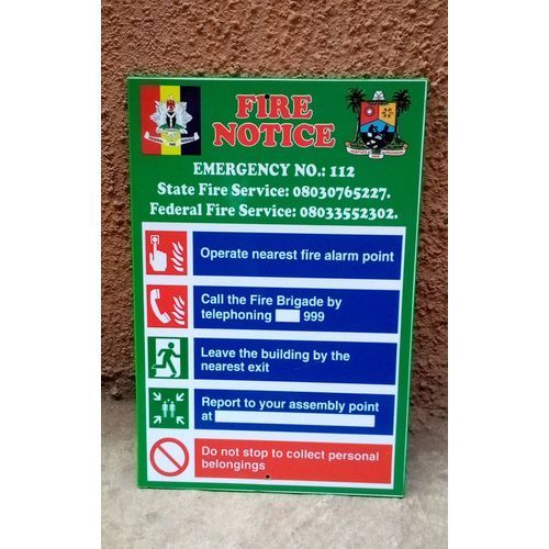 Fire Notice Safety Signage