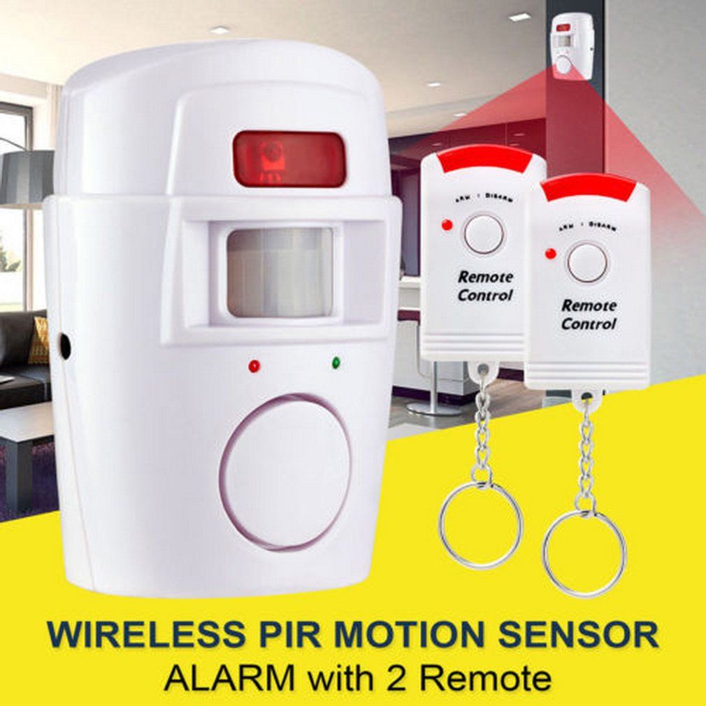 Wireless Motion Sensor Alarm Security Detector Indoor Outdoor Alert System With Remote Control For Home Garage