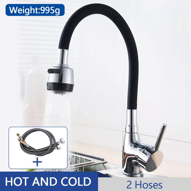 Flexible Direction Rotating Kitchen Faucet Deck Mount Cold Water Faucet Colorful Single Handle One Hole Tap 2 Mode Spray Stream