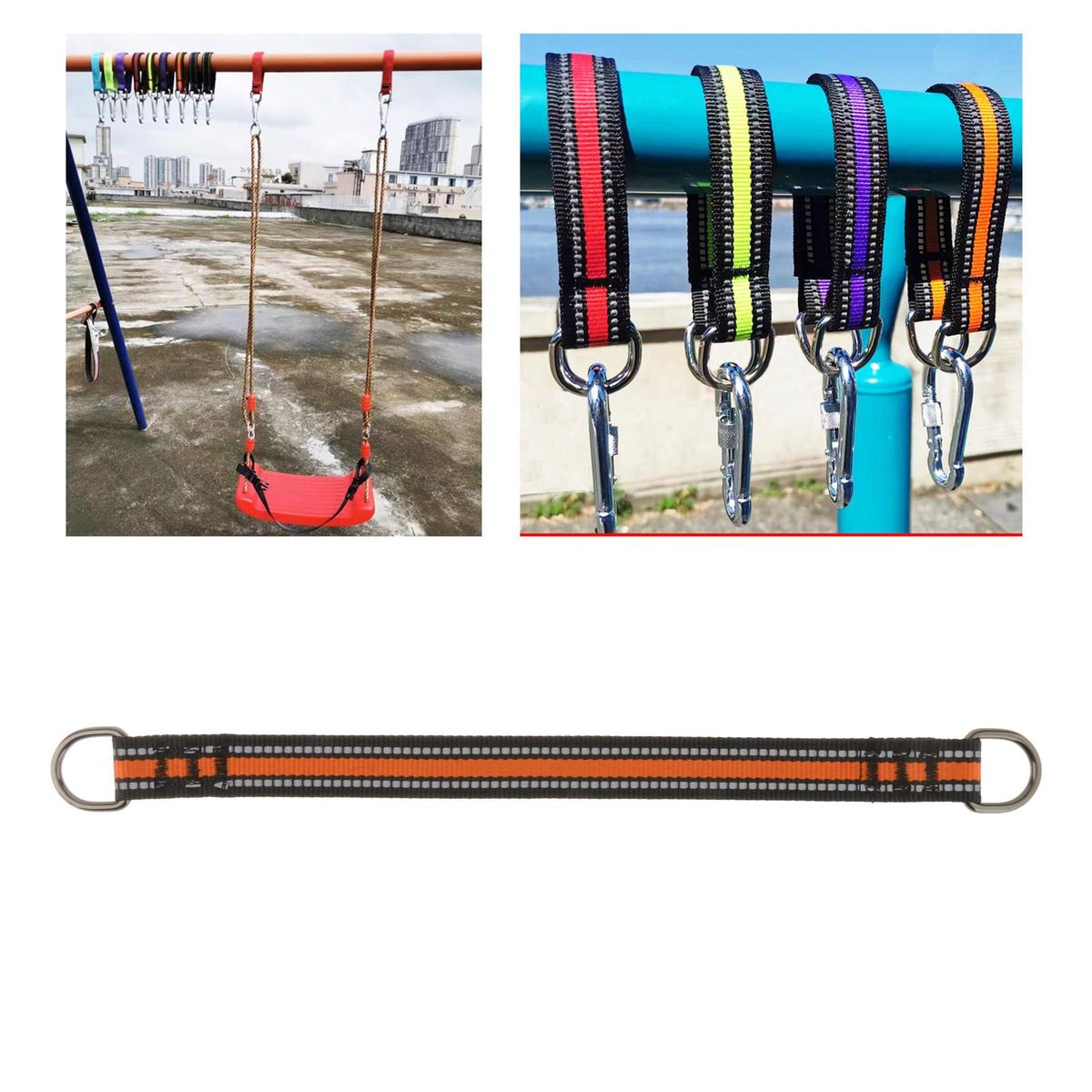 Swing Hanging Strap Extension Hammock Hanging Belt Orange