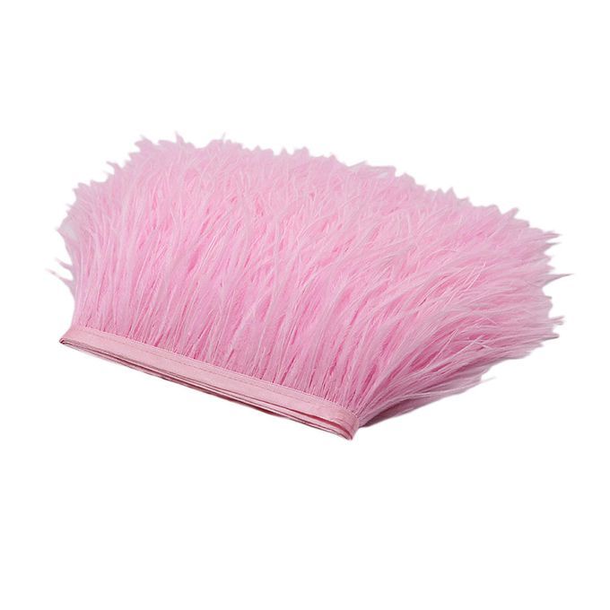 1 Yard Dyed Ostrich Feather Fringe Trim Ribbon Light Pink