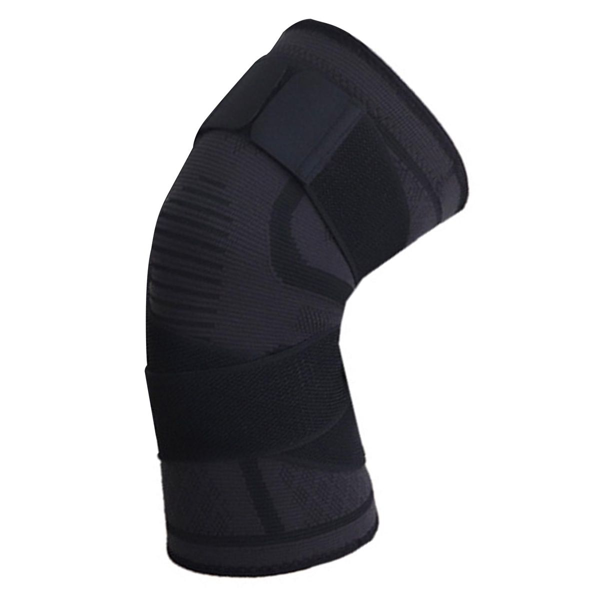 1 Set Sports Knee Compression Support Knee with Strap Black
