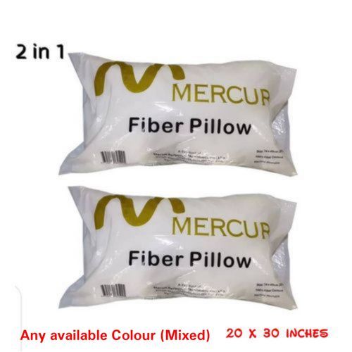 Soft Fiber Auto Inflating Pillow - Mixed Colours - 2 Pieces