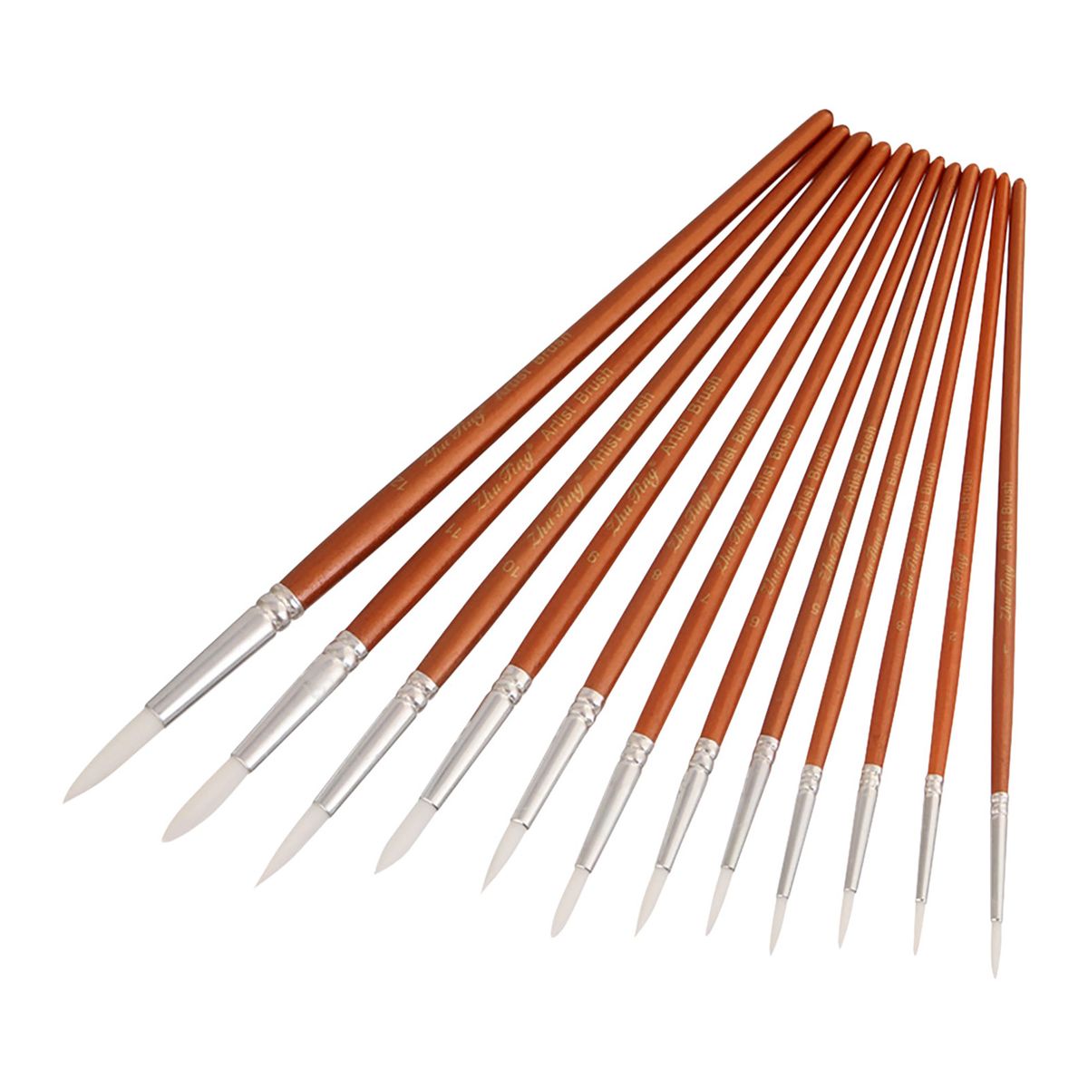Professional 12pcs Round Pointed Tips Paint Brushes Set Tool