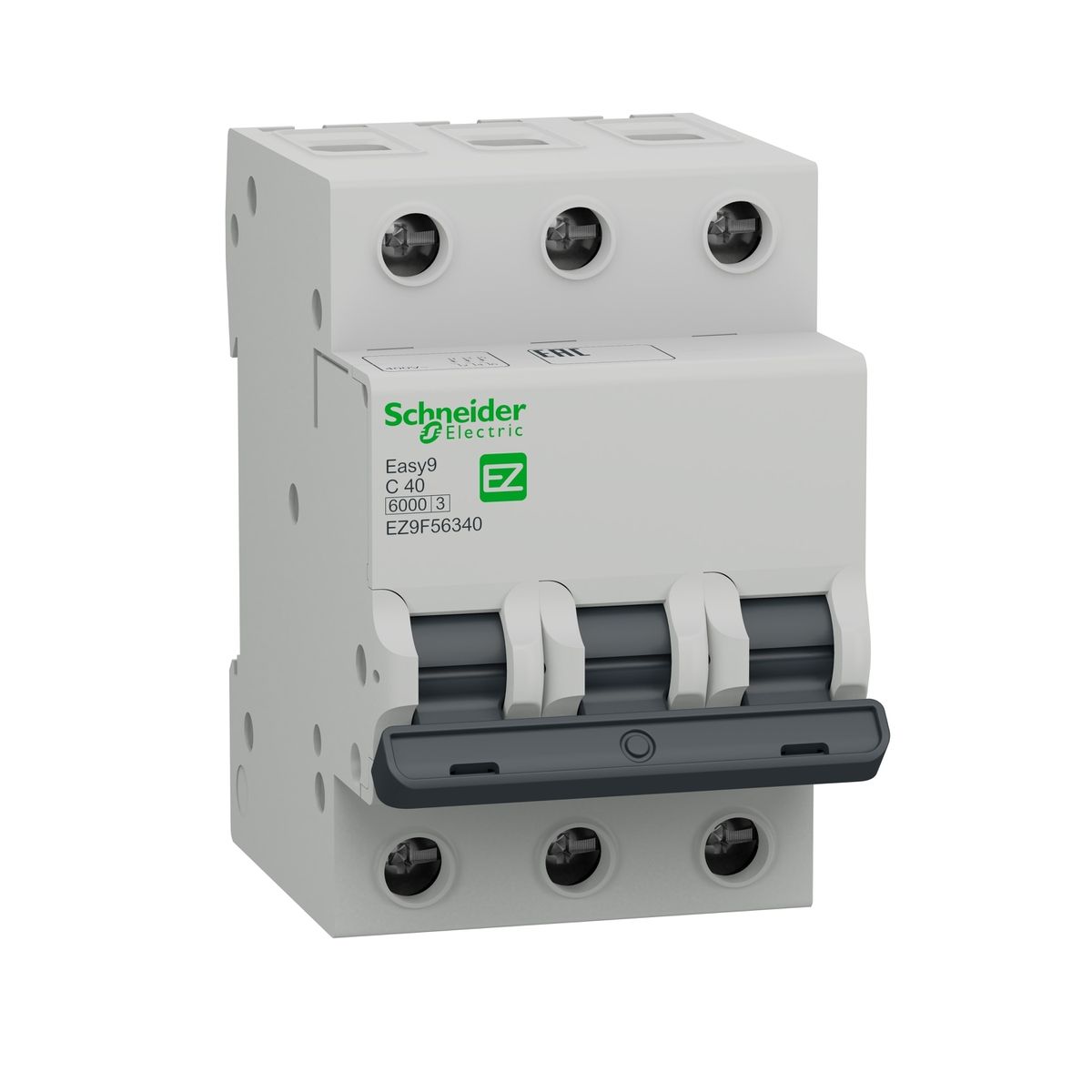 Easy9 MCB - 3P - 40 A - C Curve - 6000 A - 400 V