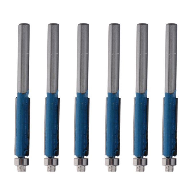 6 Packs Alloy Tipped Trim Straight Router Bit  Power Tool