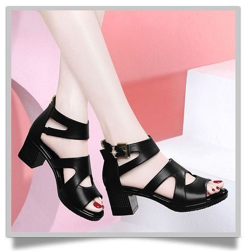 Ladies Fashion Simple Sandals - Black