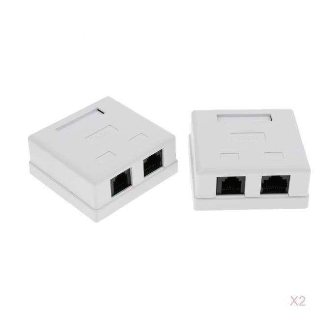 4x 2-port 8P8C Cat6 Network Cable Wall Box
