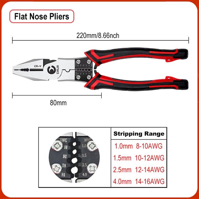 Long Nose Pliers Steel Wire Stripper Cable Cutter Er