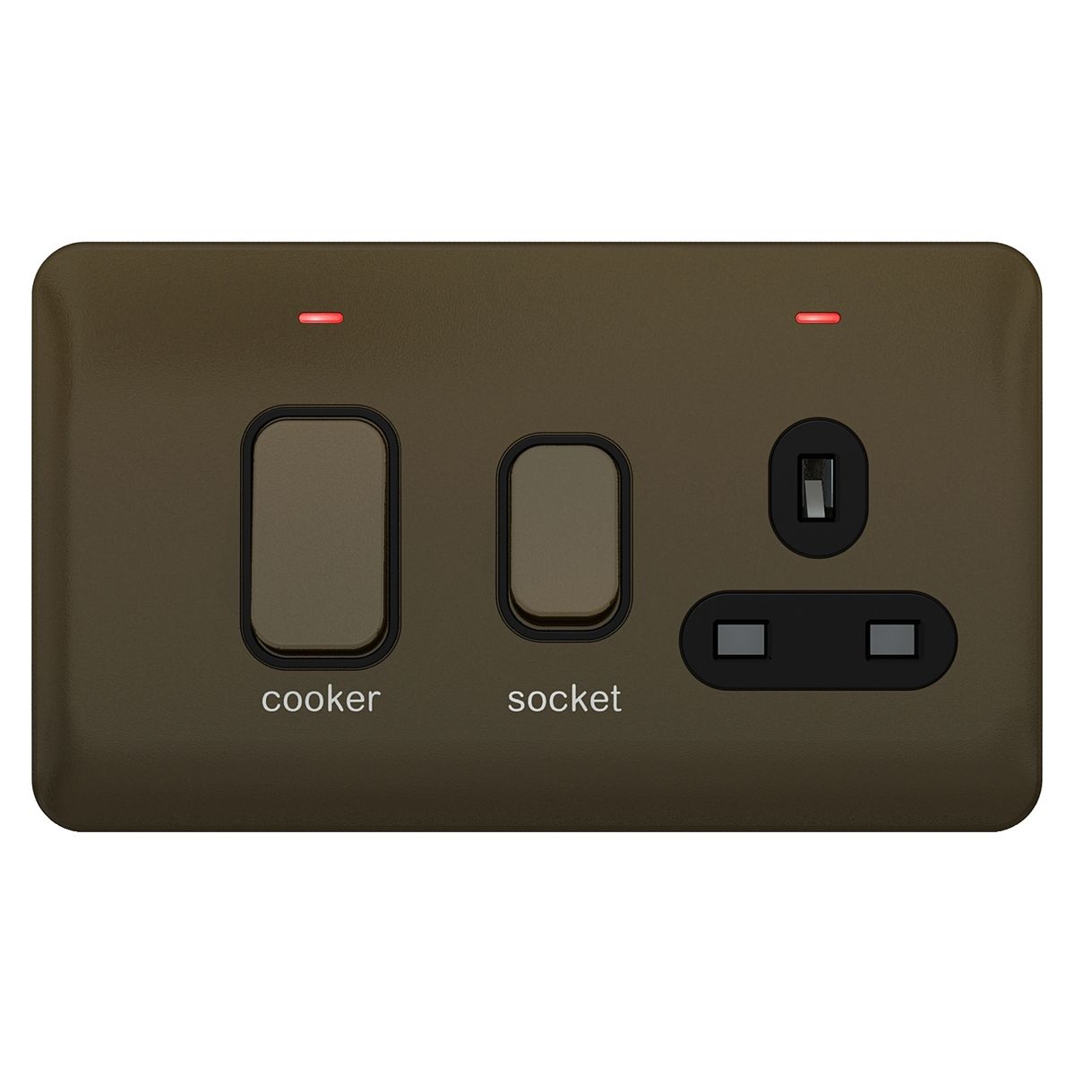 Lisse Cooker Control Unit 13A Socket LED 45A DP Mocha Bronze