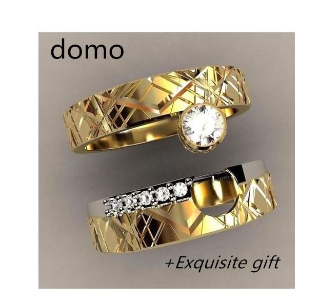 Luxury Fashion 18k Gold Diamond Ring Set Combination Wedding Ring Ring Set