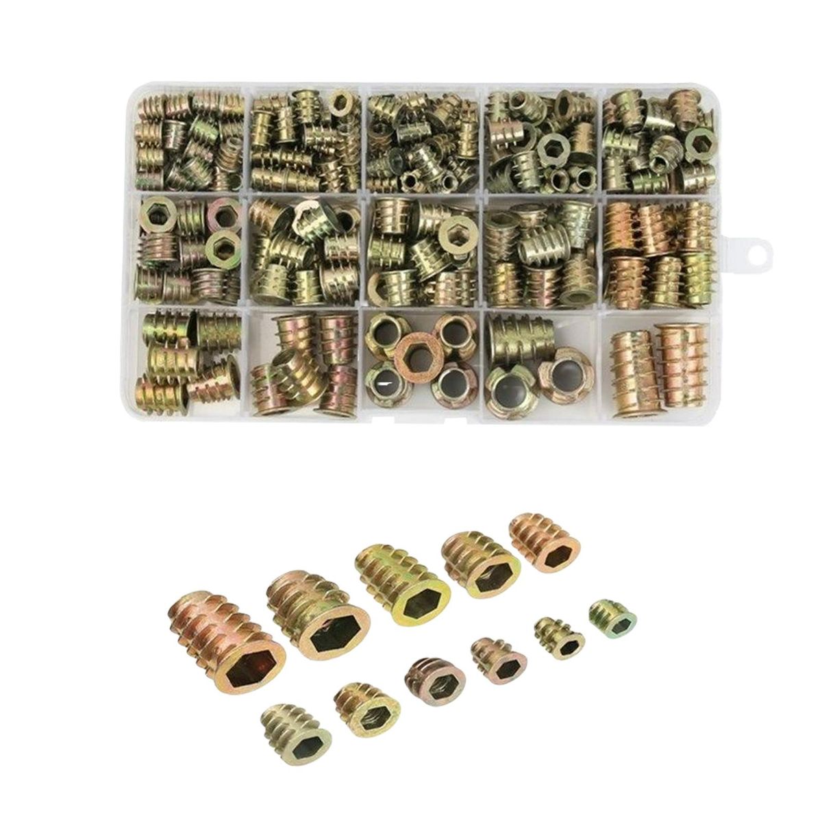 230 Pieces Threaded Insert Nuts Threaded Insert Assortment Kit For