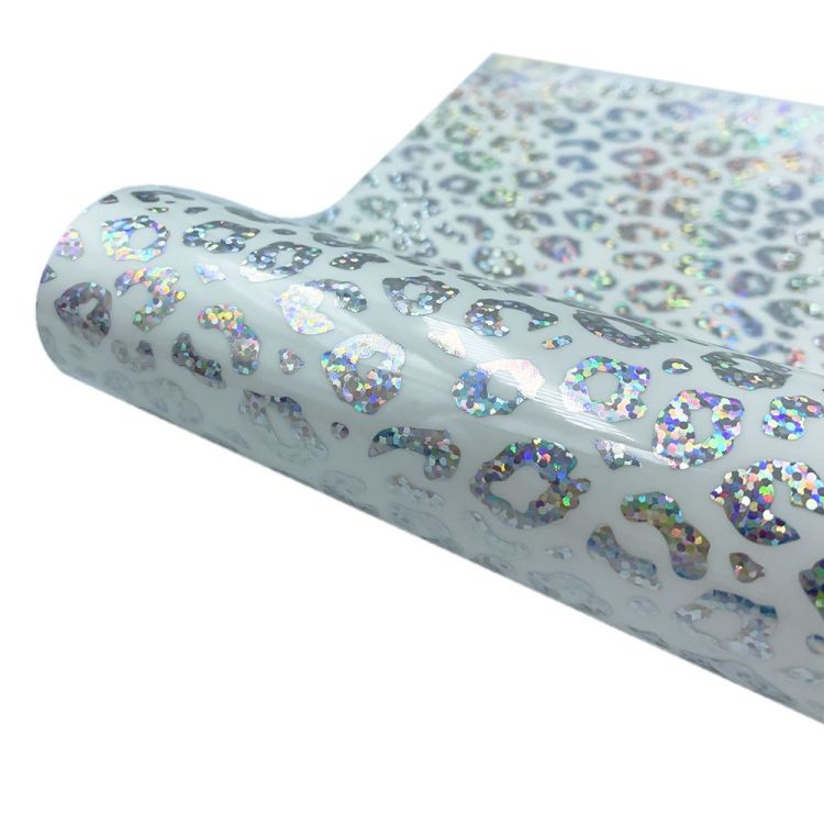Gradient Self Adhesive Vinyl White Leopard Print 30.5cm X 50cm