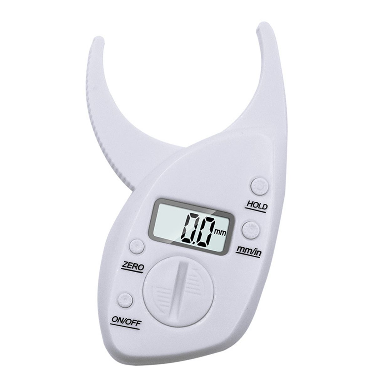 Portable Digital Display LCD Body Fat Caliper Skin-White