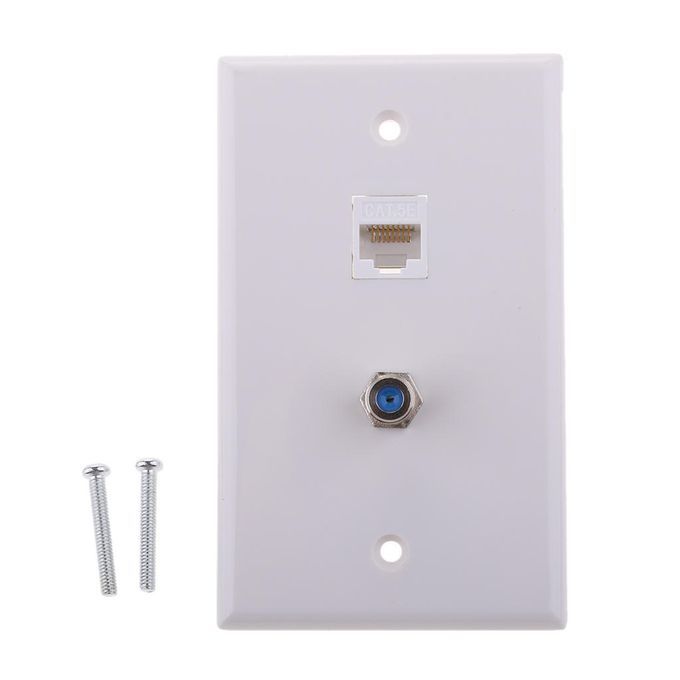 3x F Connector Ethernet Network  Wall Socket Outlet