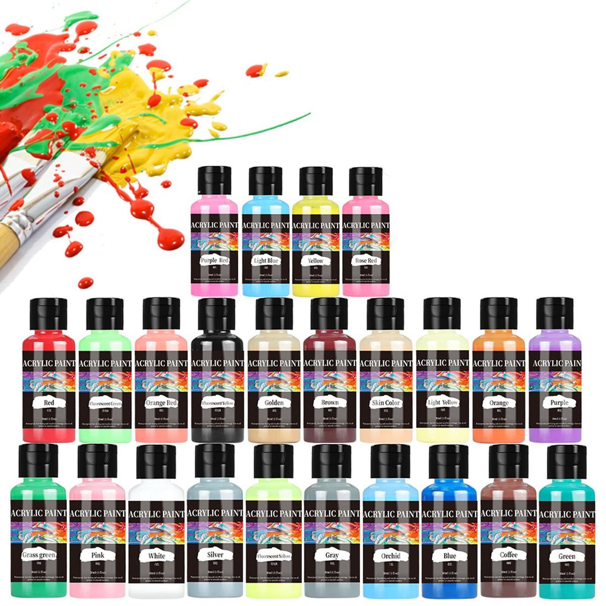 24Pcs Acrylic Leather Paint Set Adults Sneakers Leather