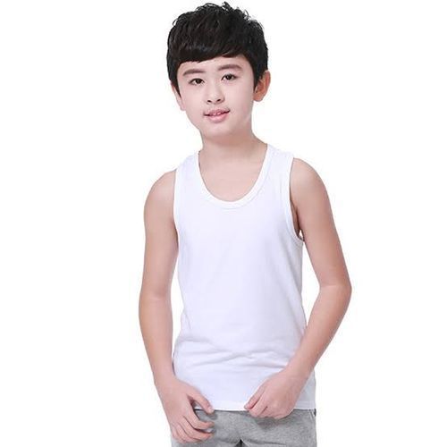 Children White Singlet For A Boy- 3 Pieces