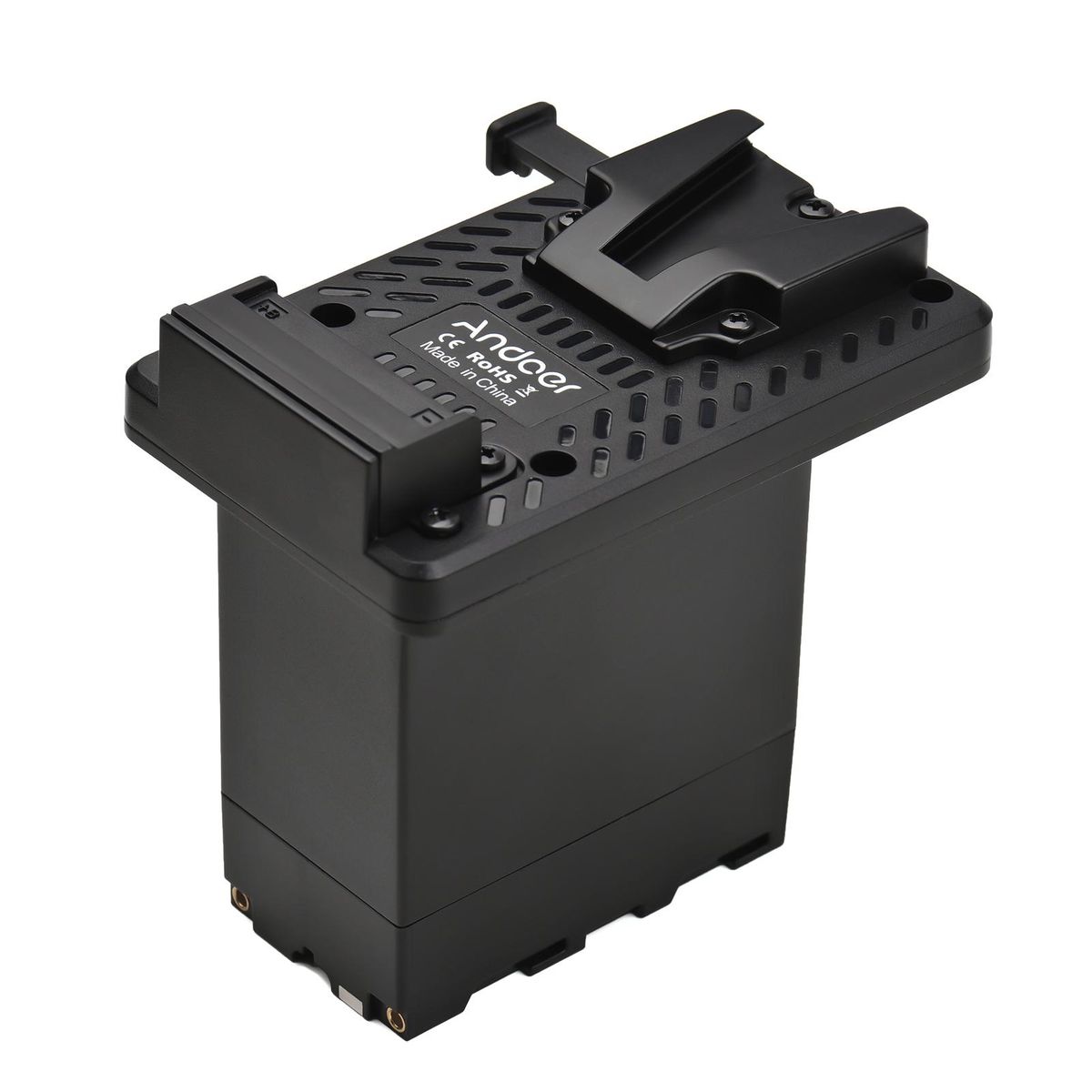 Andoer V-Lock V Mount Battery Plate to NP-F Dummy Battery Adapter Built-in Battery Decode Chip Replacement for Sony PXW-Z150/ HXR-MC2500/ MC1500C/ NX3/ NX5R/ NX5C/ NX100/ NX200/ HDR-AX2000E/ FDR-AX1E/ NEX-EA50/ NEX-FS700 Camc