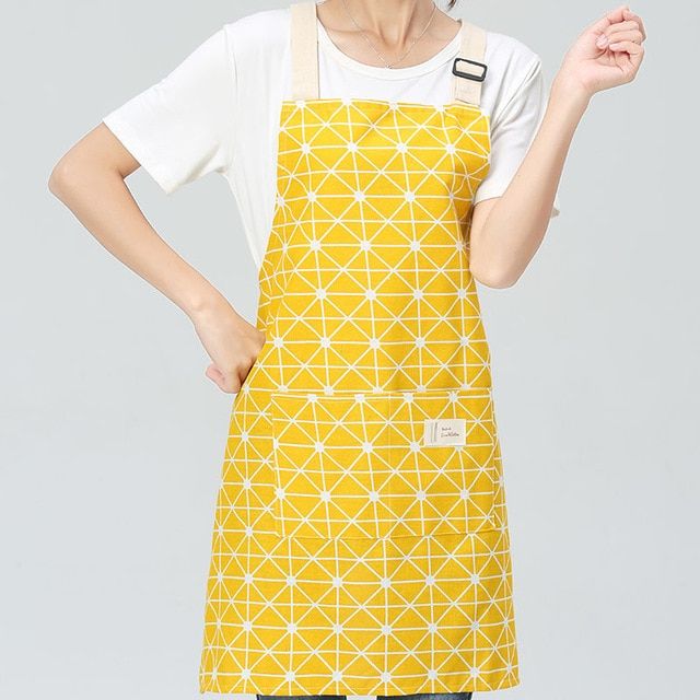 Adjustable Cotton Linen High-grade Kitchen Apron