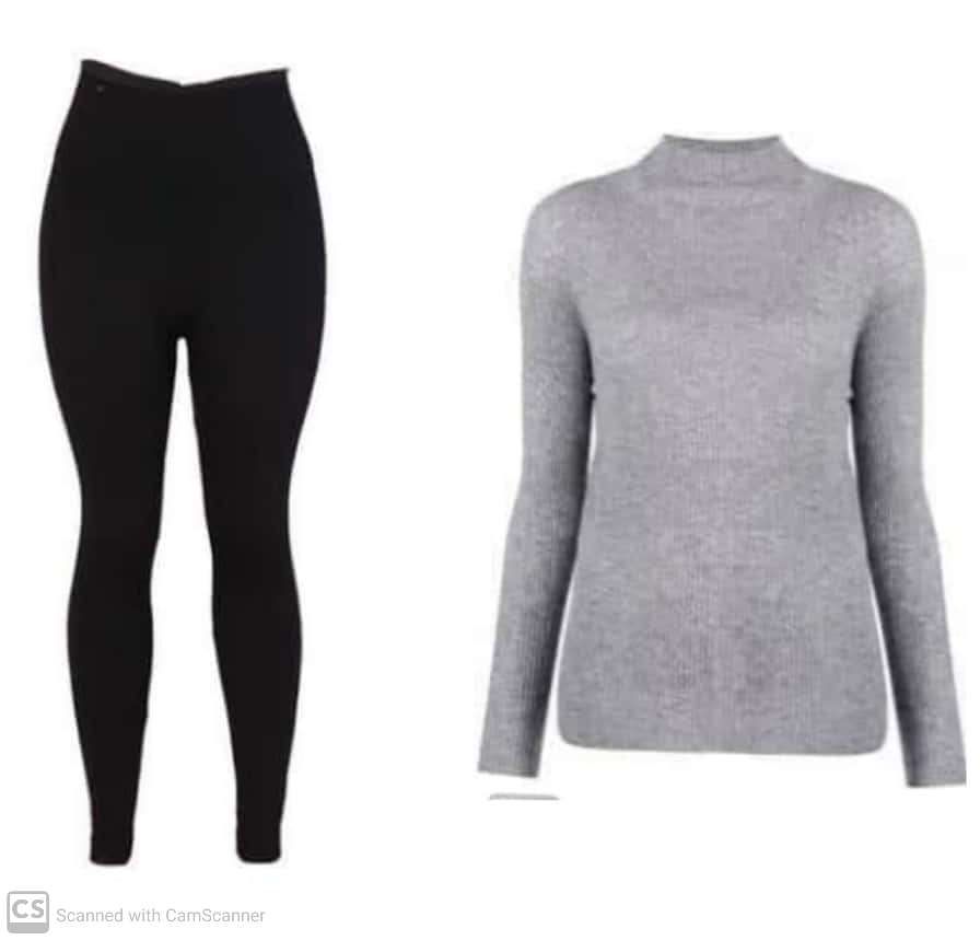 Ladies Turtleneck And Black Leggings