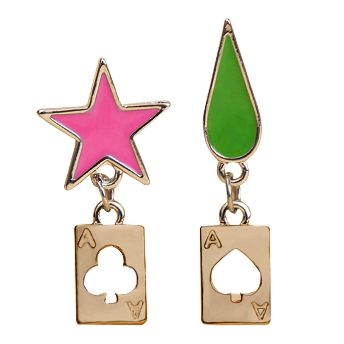 Hunter Anime Cosplay Poker Joker Ear Stud Earring For Hisoka Jewelry Accessories-Golden