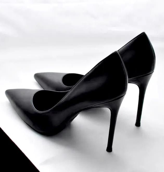 Ladies Shallow Heels Wedding Pumps Dress Party Shoes Black