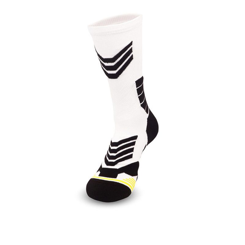 Men Football Sock,Adult Sport Non-Slip Soccer Sock (White)