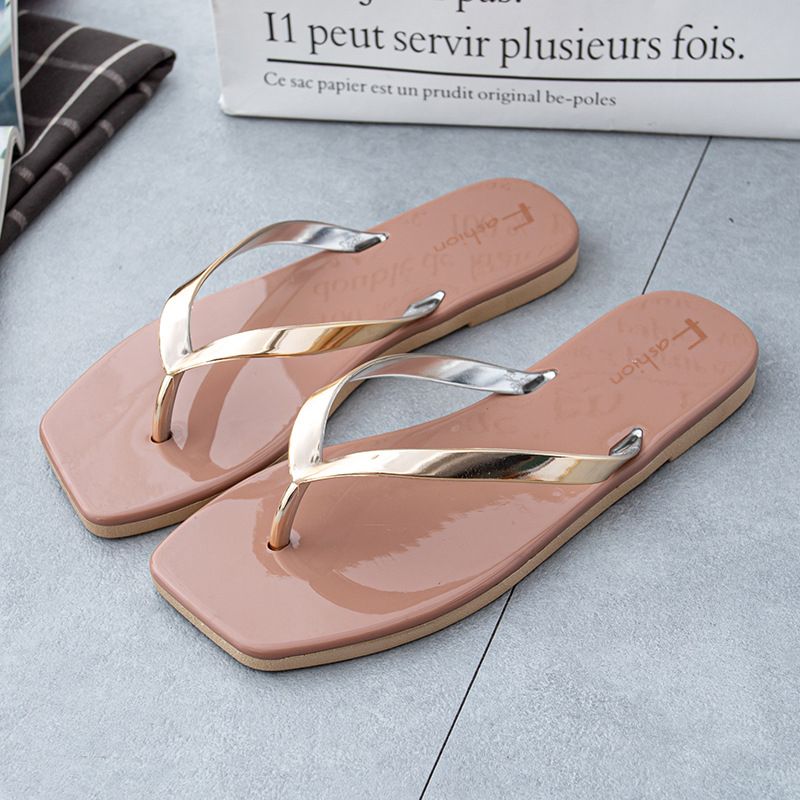 Soft Women Quality Casual Rubber Flip Flop Jelly Slippers - Nude