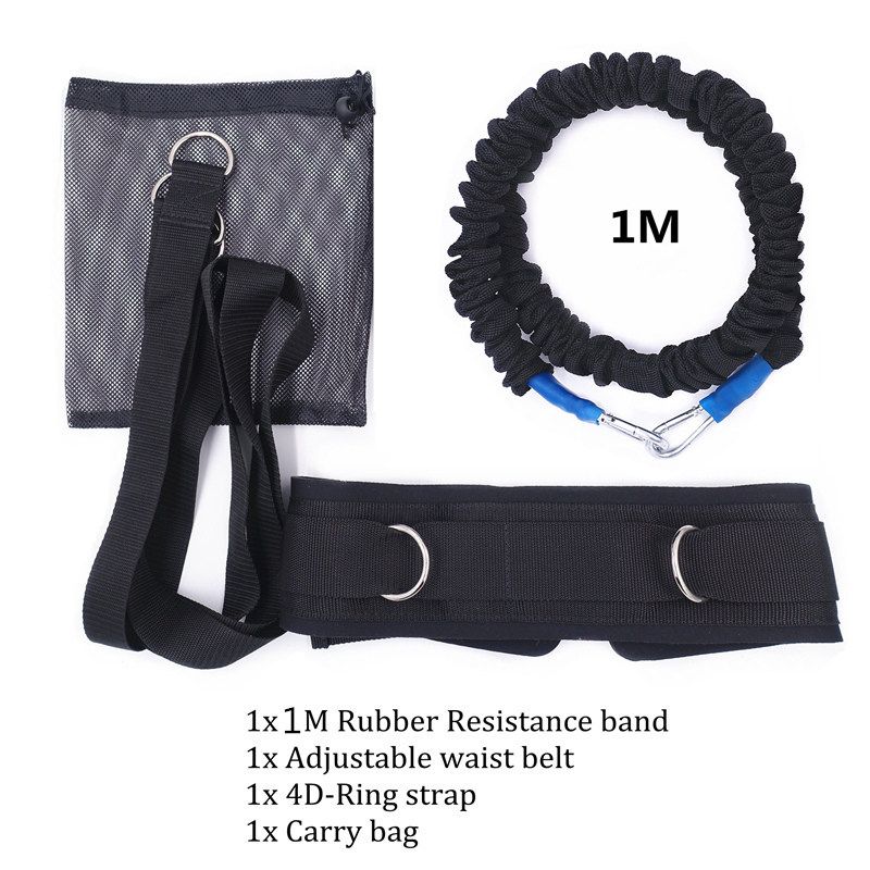 Resistance Bungee Band With Adjustable Neoprene Belt For Running Training Workout-Set-1