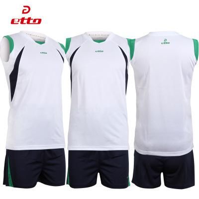 （）Etto Men Professional Volleyball Suit Shorts & Sleeveless Jersey Volleyball Set Male Sports